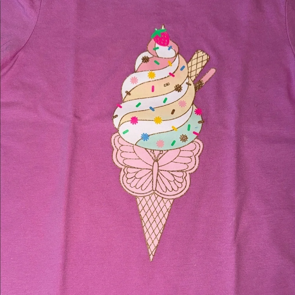 Cat & Jack Purple Ice Cream Tee & White Shorts Set 4T